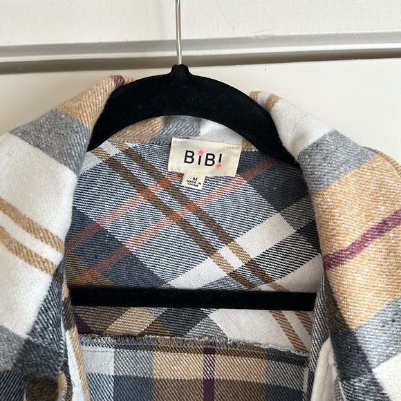 Bibi Flannel Top in Neutral - Picture 3 of 3
